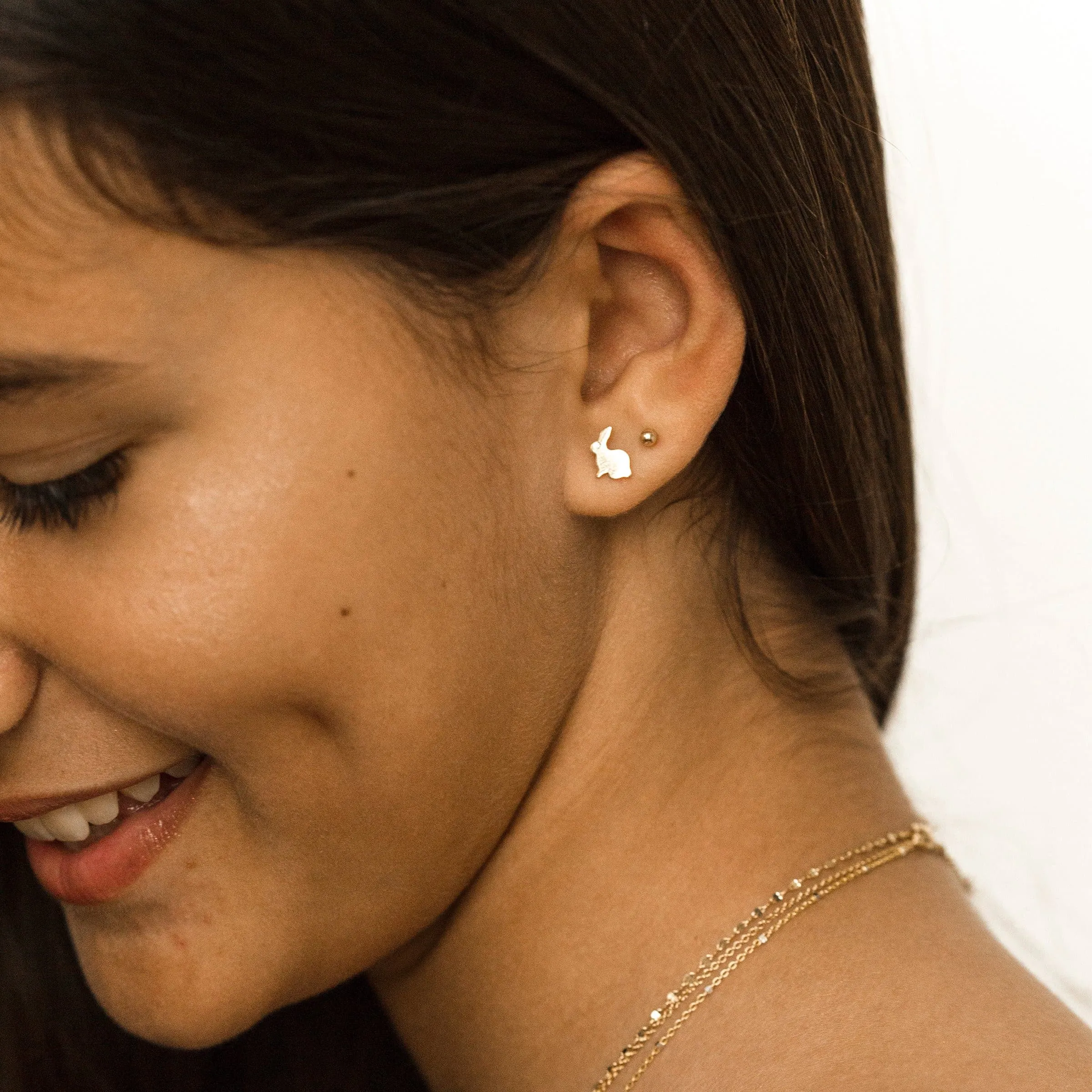 Bunny Stud Earrings sold by Baby Gold product image thumbnail 4