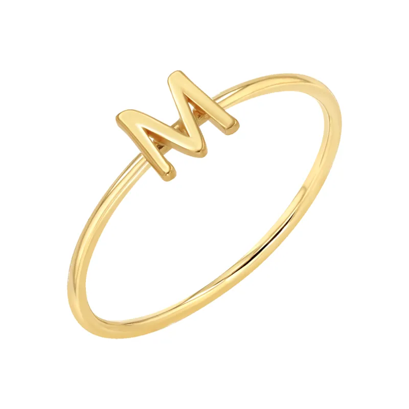 Solid Initial Letter Ring sold by Baby Gold