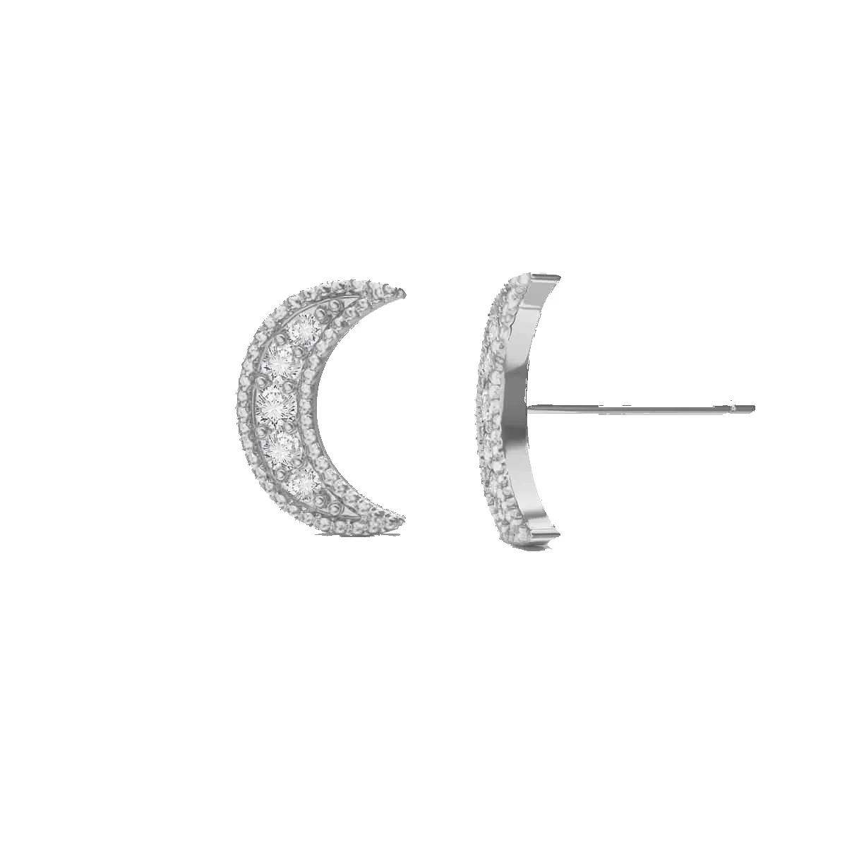 Diamond Moon Stud Earrings sold by Baby Gold product image thumbnail 2