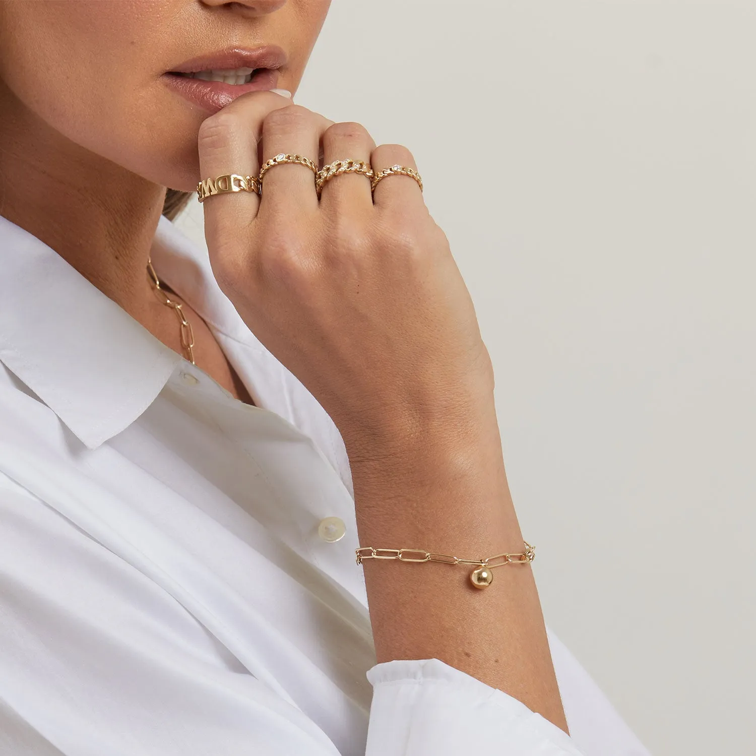 Ball & Chain Link Bracelet sold by Baby Gold product image thumbnail 3