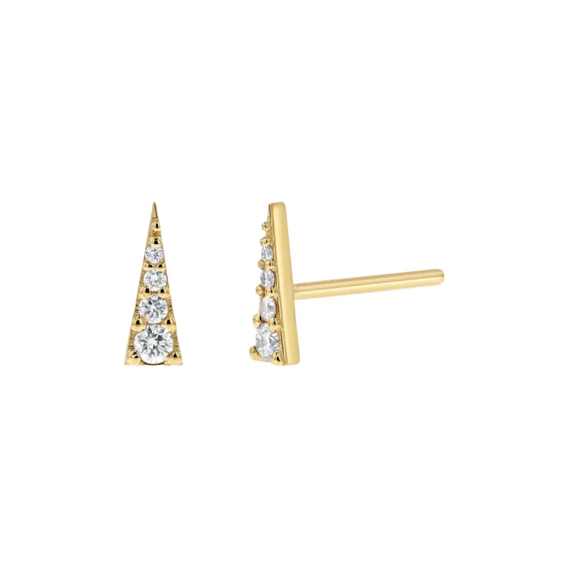Diamond Spike Stud Earrings sold by Baby Gold