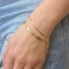 14K Gold Thin Herringbone Bracelet 3mm sold by Baby Gold