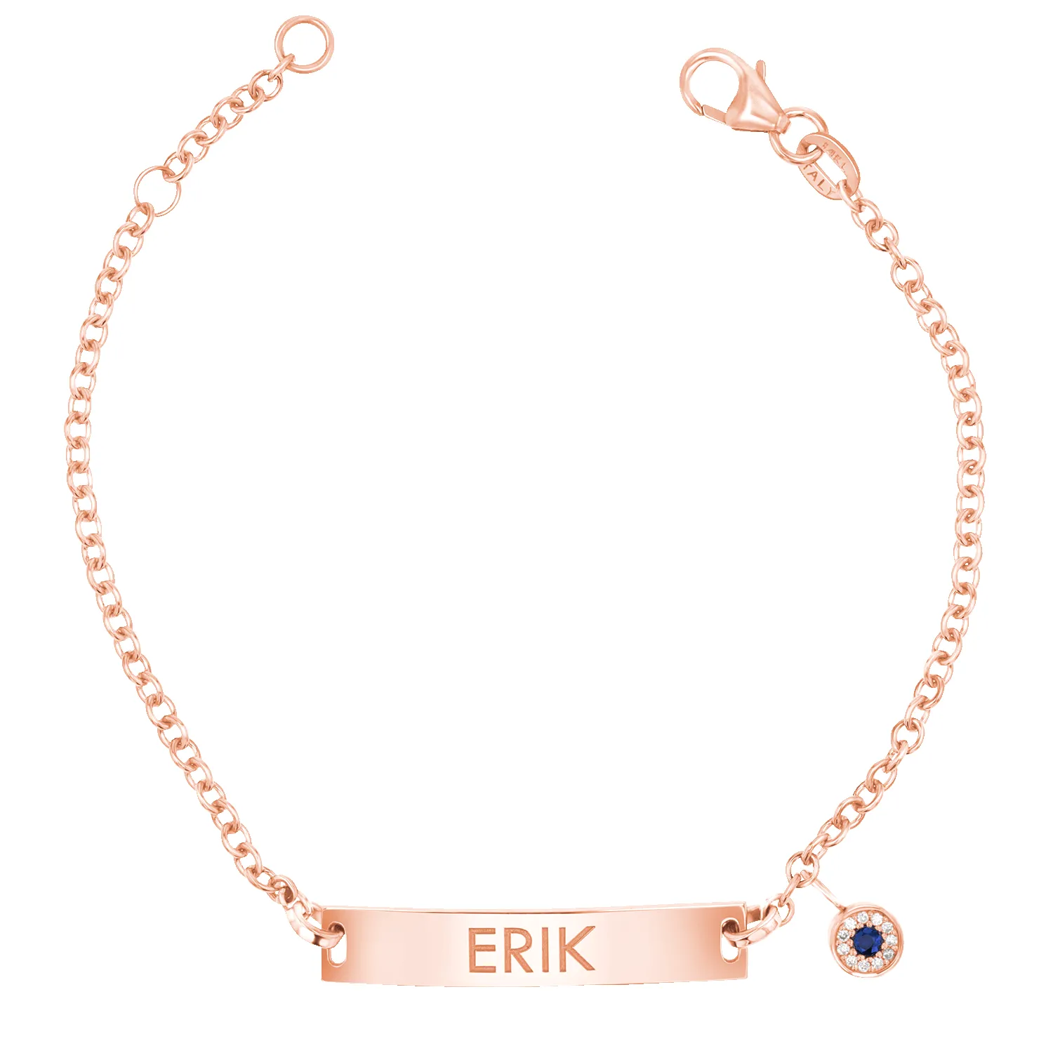 Classic Engravable ID Bracelet with Round Eye Charm sold by Baby Gold product image thumbnail 3