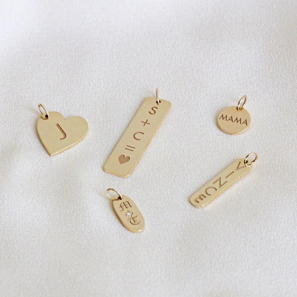 Initial Heart Charm sold by Baby Gold product image thumbnail 4