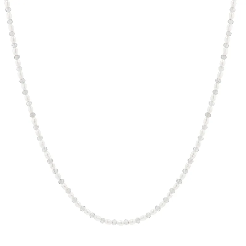 Pearl & Labradorite Strand Necklace sold by Baby Gold