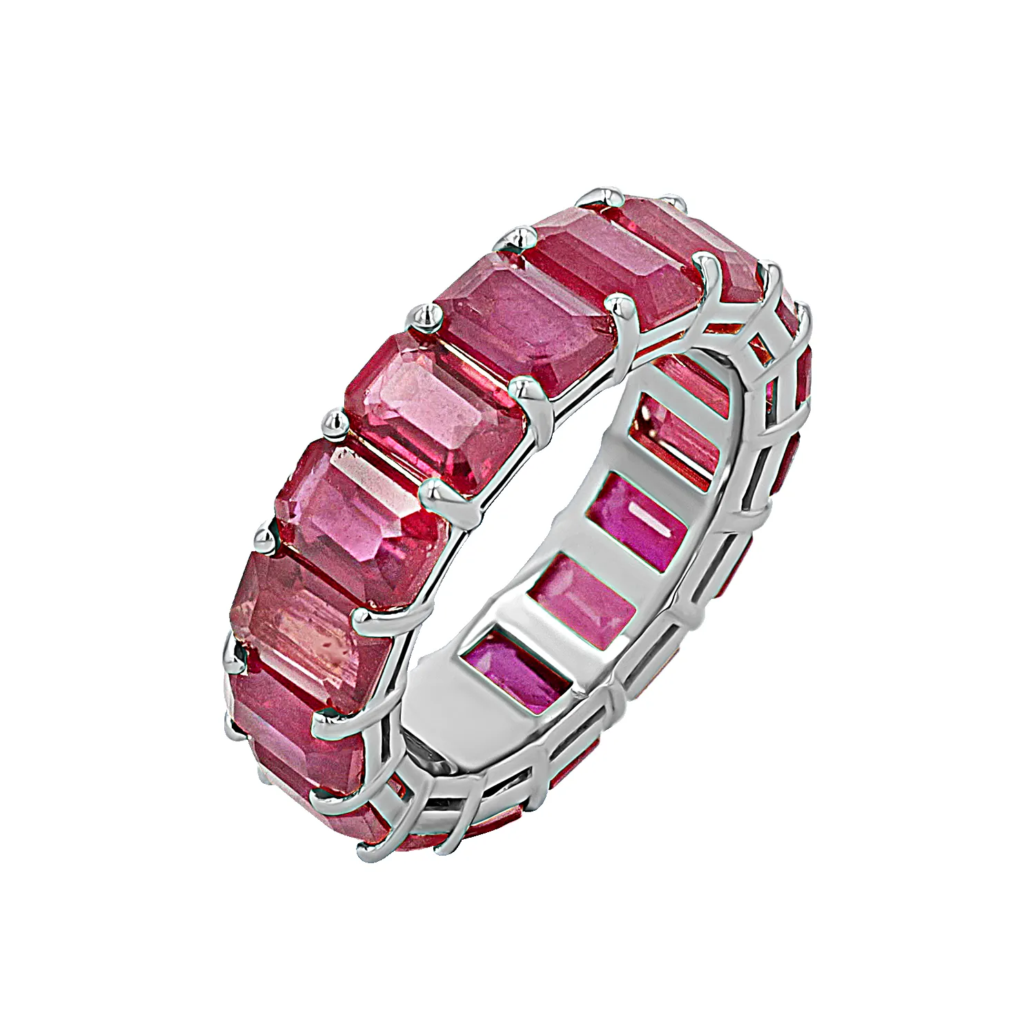 Genuine Ruby Emerald Cut Eternity Ring sold by Baby Gold product image thumbnail 2
