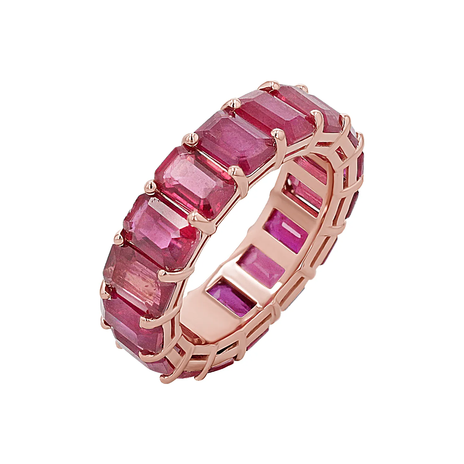 Genuine Ruby Emerald Cut Eternity Ring sold by Baby Gold product image thumbnail 3