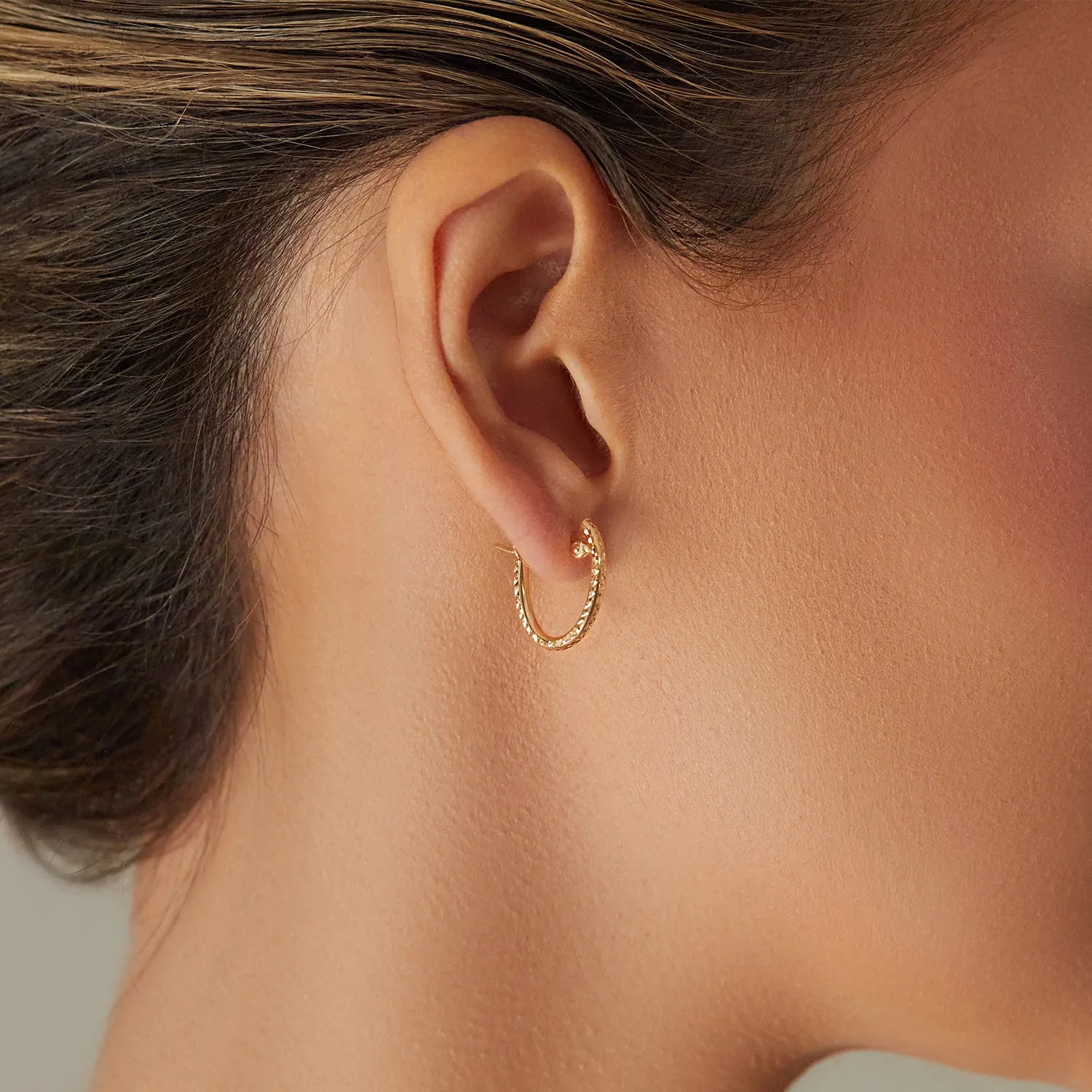 Glimmer Oval Hoop Earrings sold by Baby Gold product image thumbnail 3