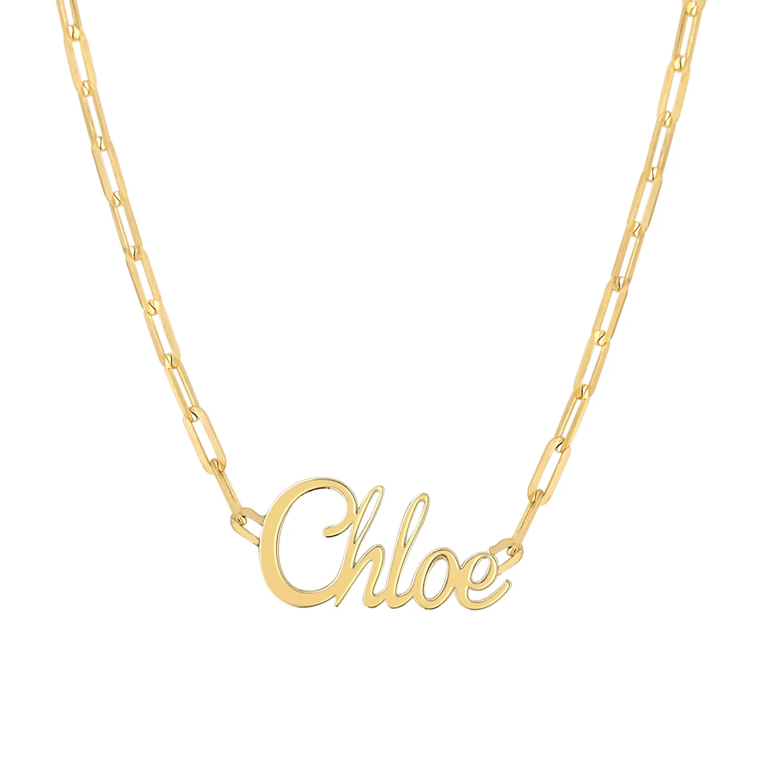 Paper Clip Script Diamond Name Necklace sold by Baby Gold product image thumbnail 4
