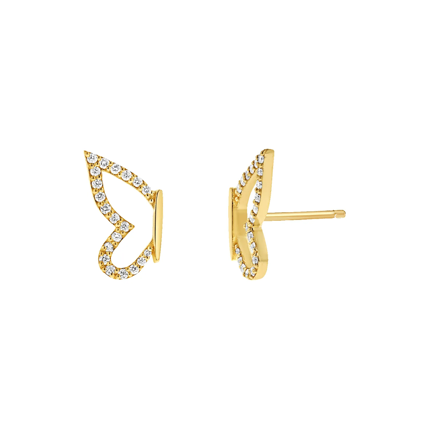 Diamond Pave Butterfly Wing Earring sold by Baby Gold