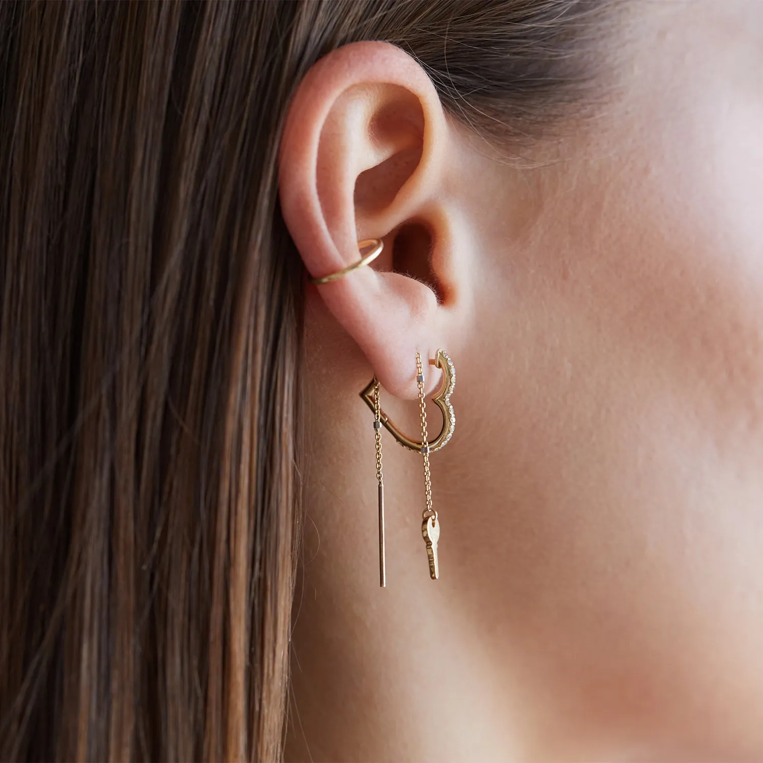 Diamond Heart Hoops sold by Baby Gold product image thumbnail 5