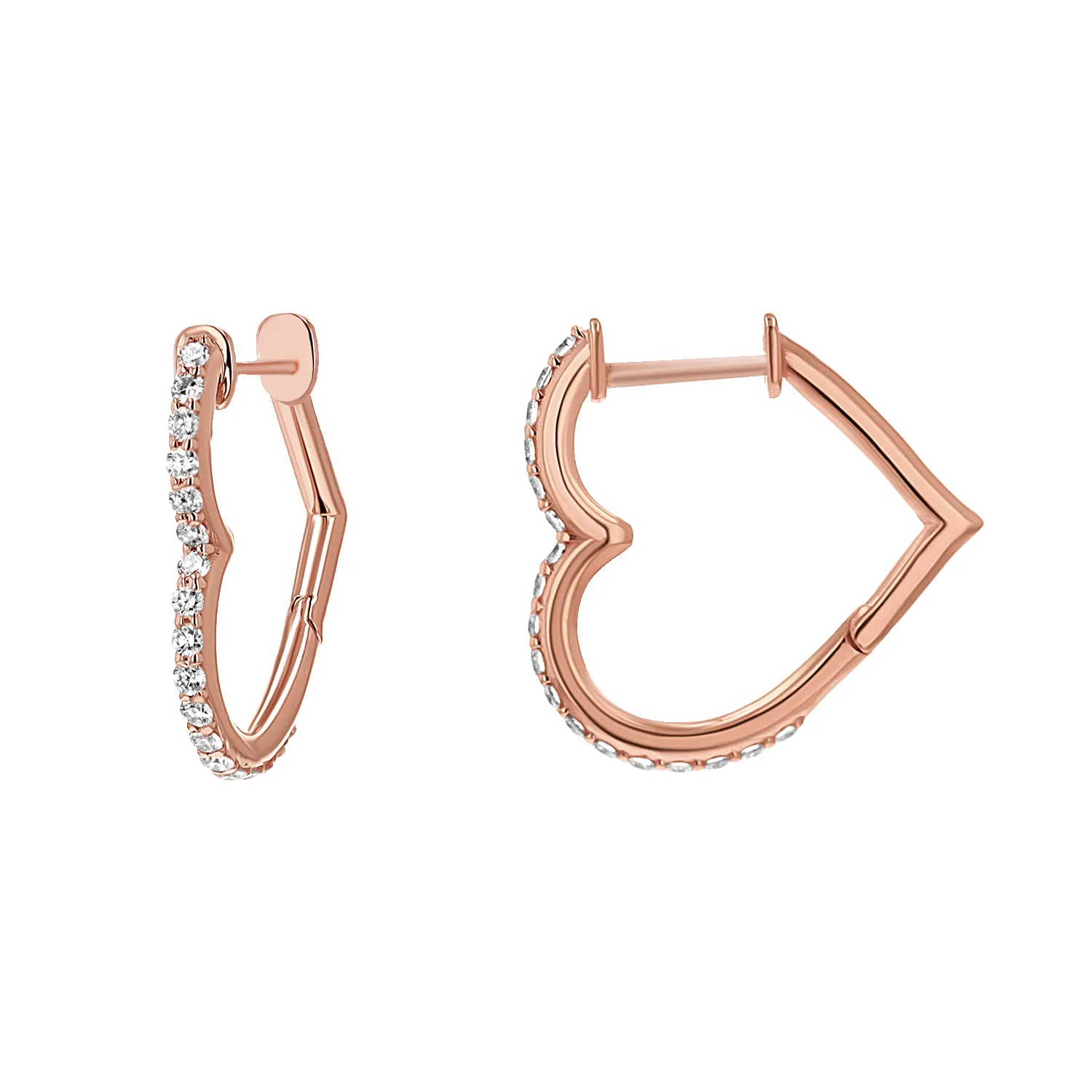 Diamond Heart Hoops sold by Baby Gold product image thumbnail 3