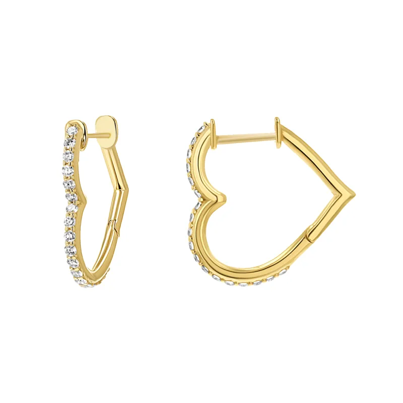 Diamond Heart Hoops sold by Baby Gold