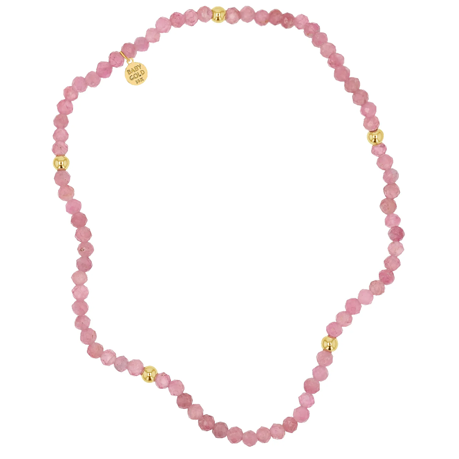 Pink Sapphire Stretch Beaded Bracelet sold by Baby Gold