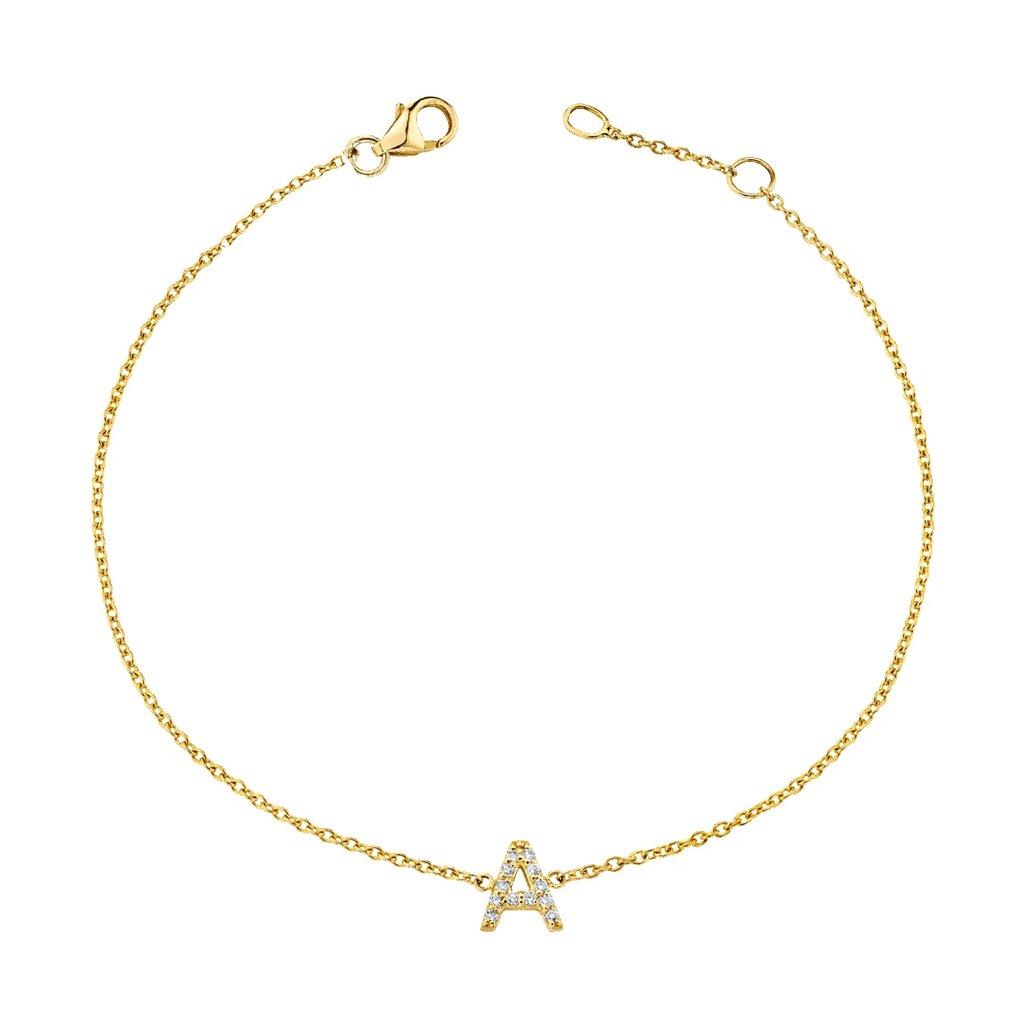 Diamond Pave Letter Bracelet sold by Baby Gold