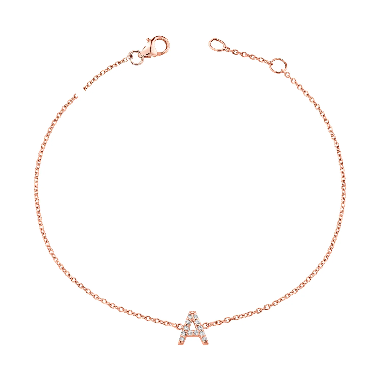 Diamond Pave Letter Bracelet sold by Baby Gold product image thumbnail 3