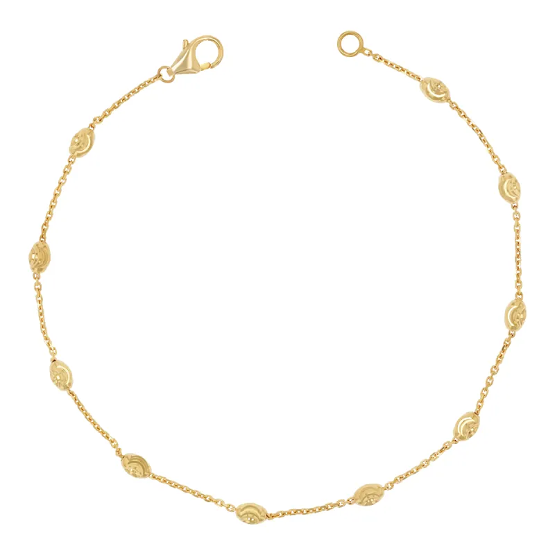 Spaced Mooncut Bead Bracelet sold by Baby Gold