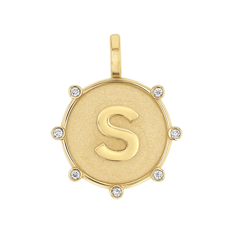 Initial Letter Medallion Charm sold by Baby Gold