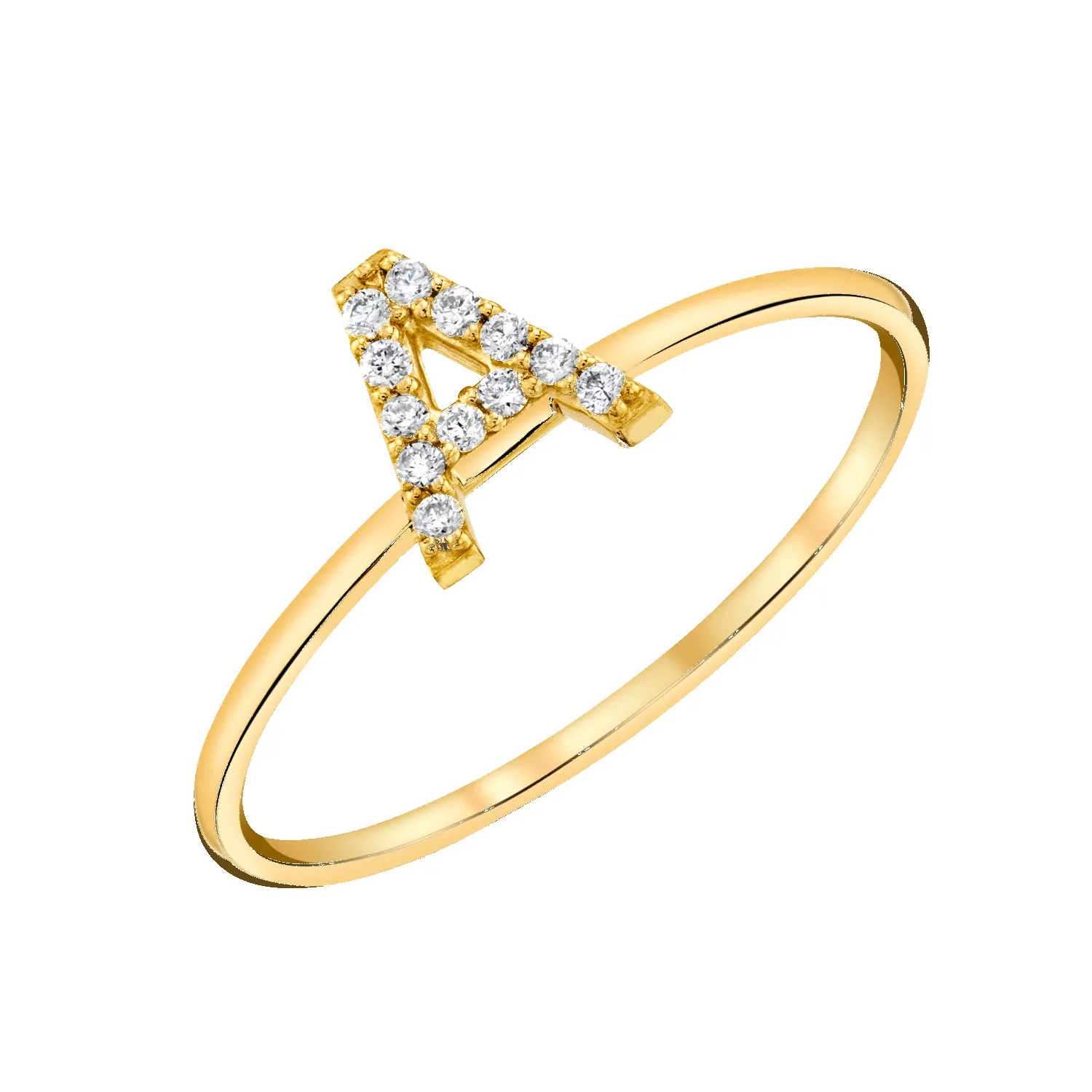 Diamond Pave Letter Ring sold by Baby Gold