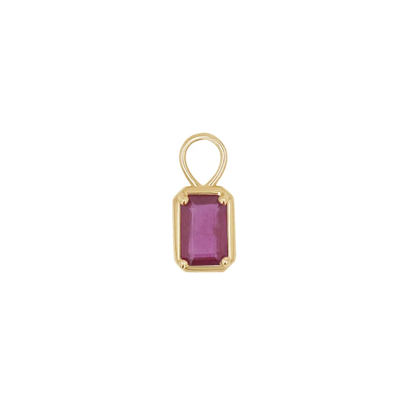 Gemstone Emerald Huggie Charms sold by Baby Gold