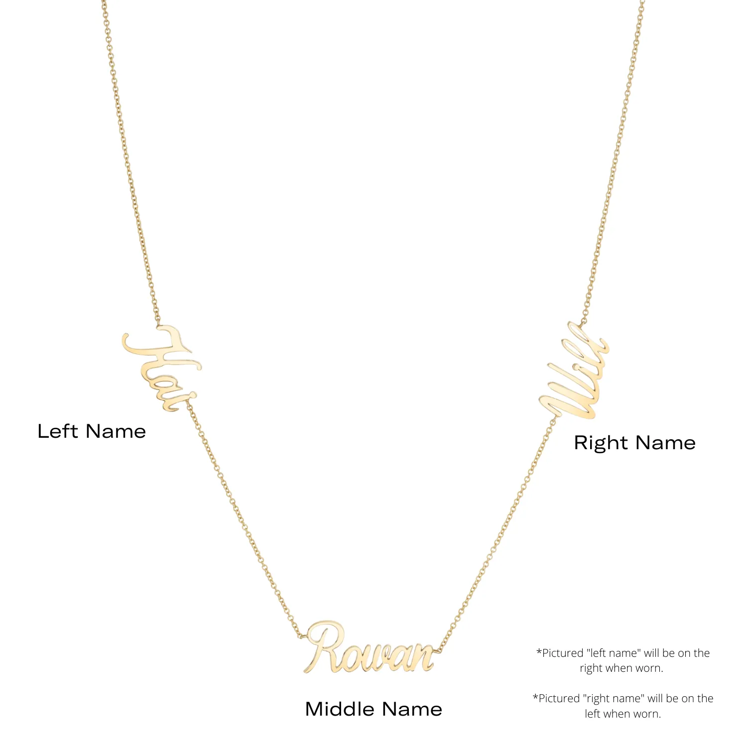 Trois Name Necklace sold by Baby Gold product image thumbnail 4