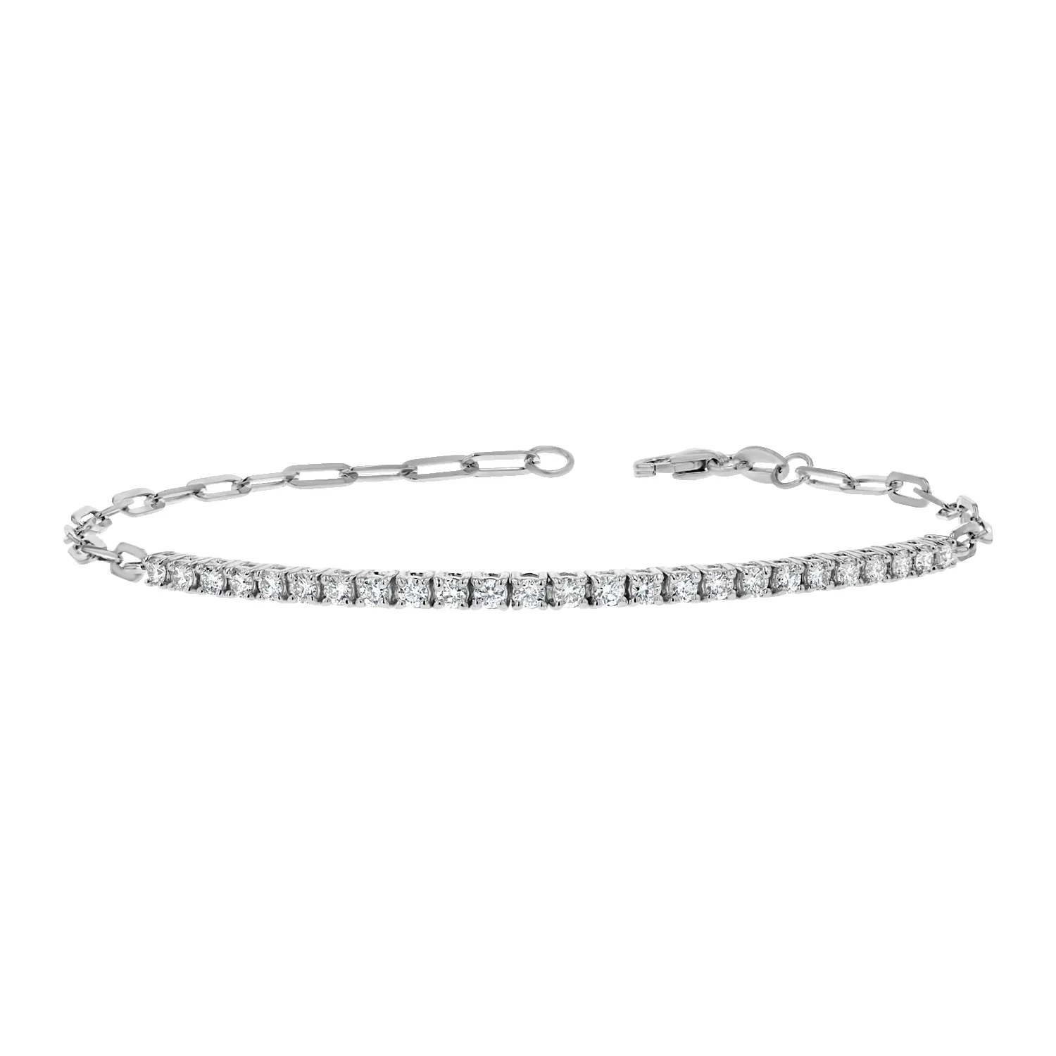 Diamond Tennis Bracelet Paper Clip Link sold by Baby Gold product image thumbnail 2