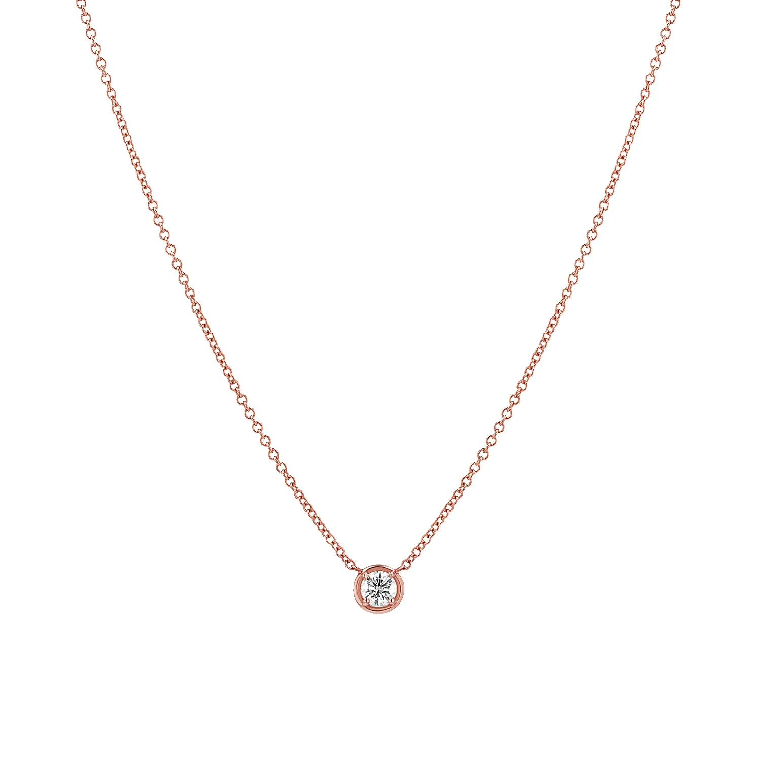 Round Diamond Solitaire Necklace sold by Baby Gold product image thumbnail 3