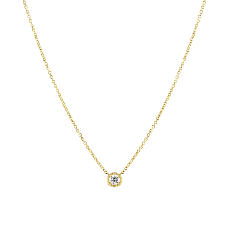 Round Diamond Solitaire Necklace sold by Baby Gold