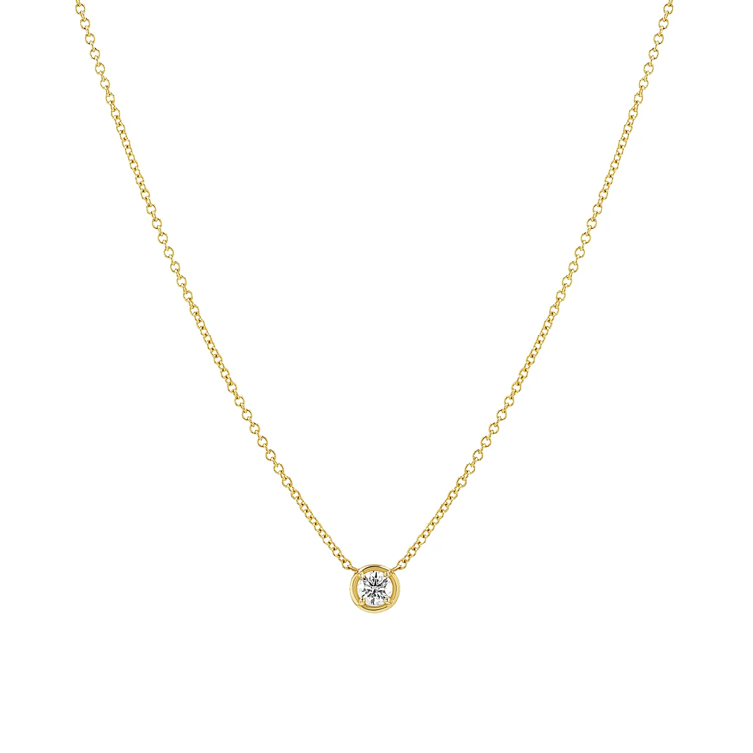 Round Diamond Solitaire Necklace sold by Baby Gold