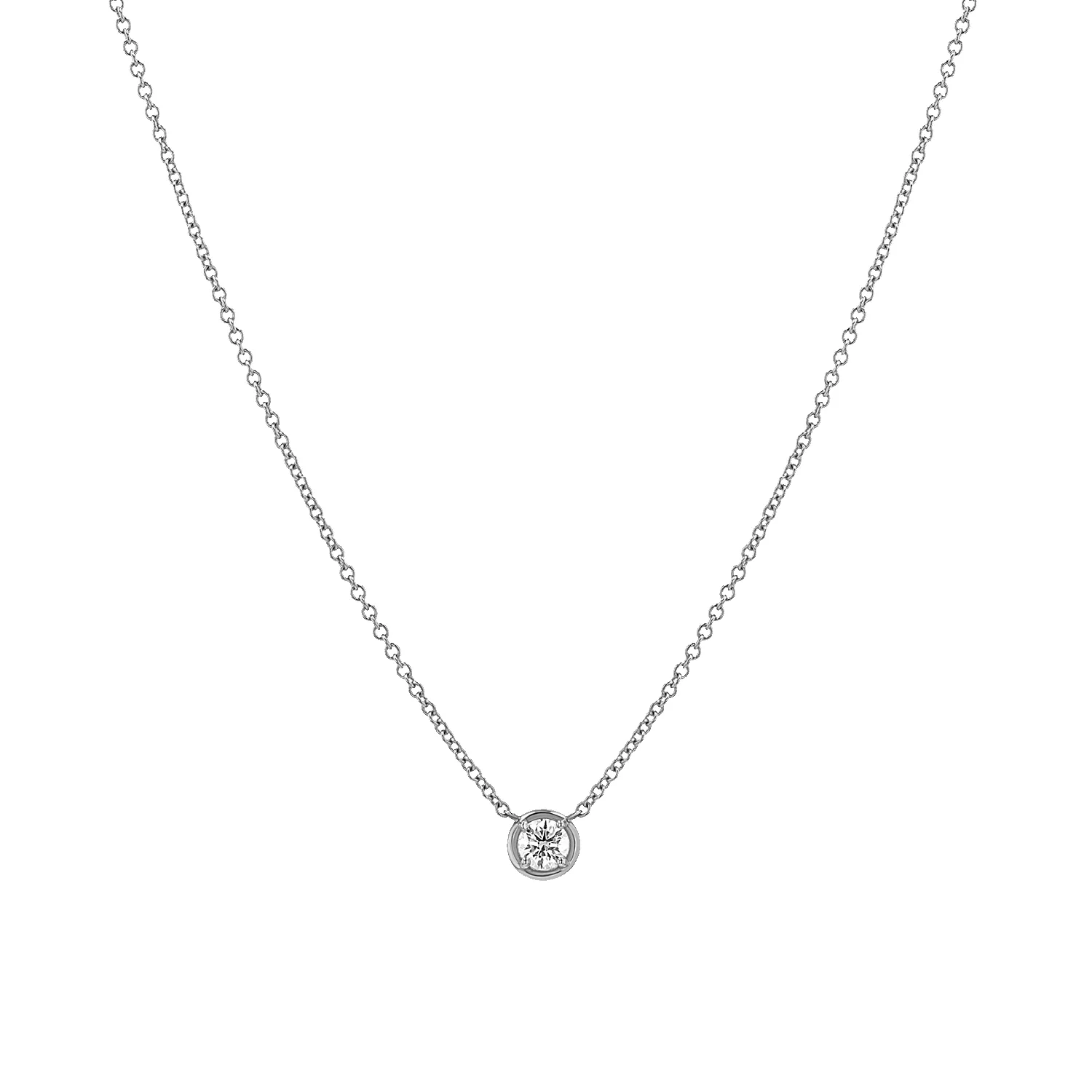 Round Diamond Solitaire Necklace sold by Baby Gold product image thumbnail 2