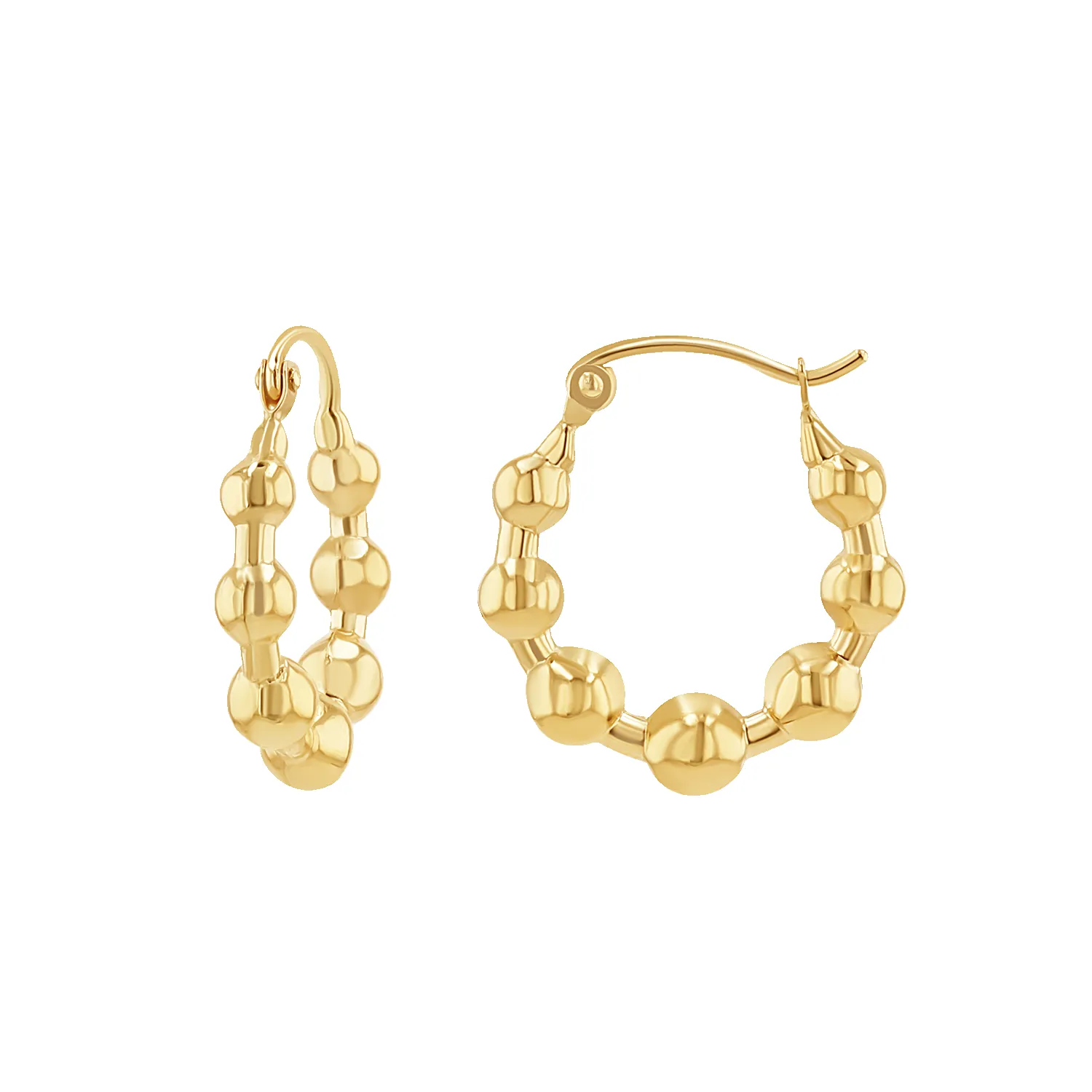Bead Ball Hoop Earrings sold by Baby Gold