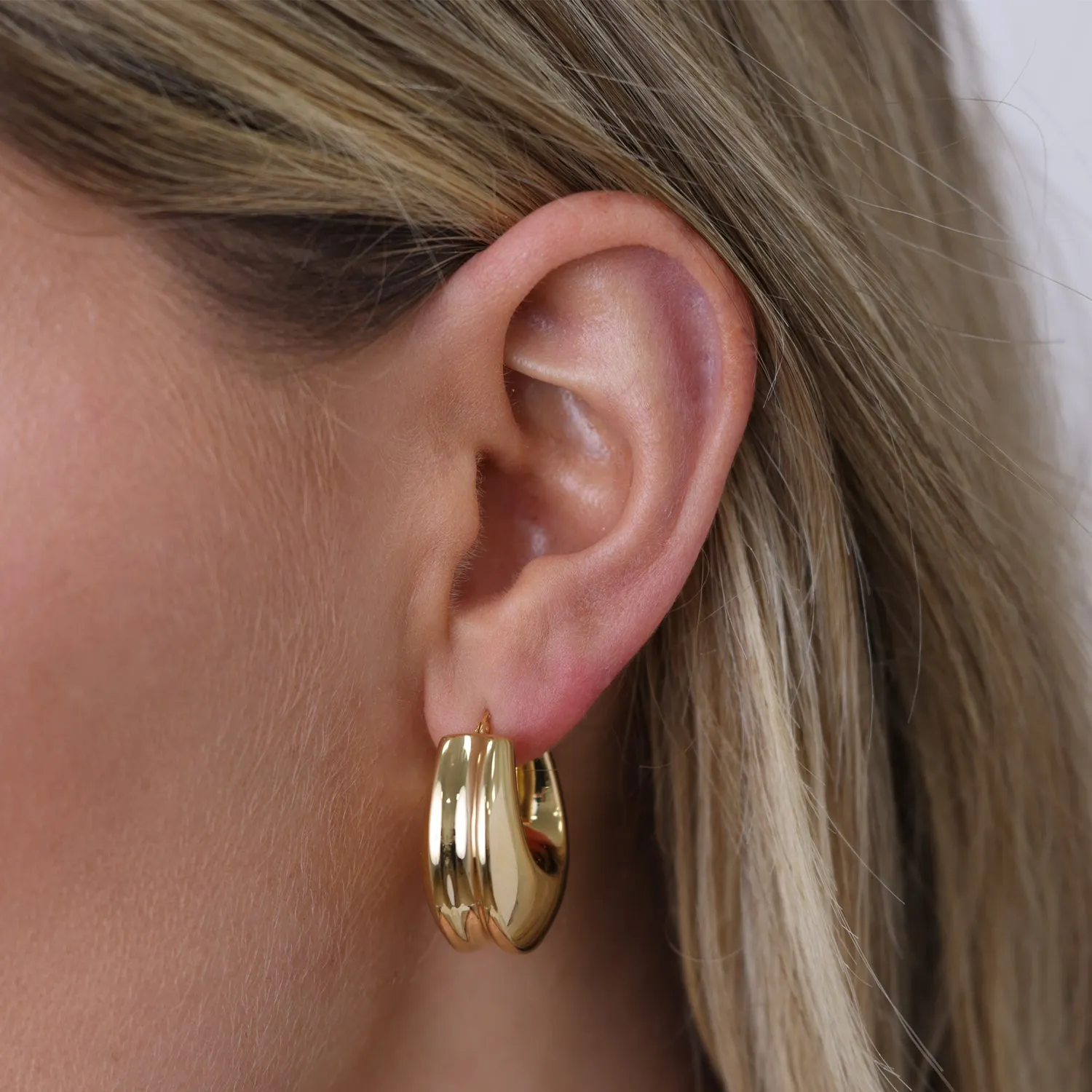 Chunky Deco Hoop Earrings sold by Baby Gold product image thumbnail 3