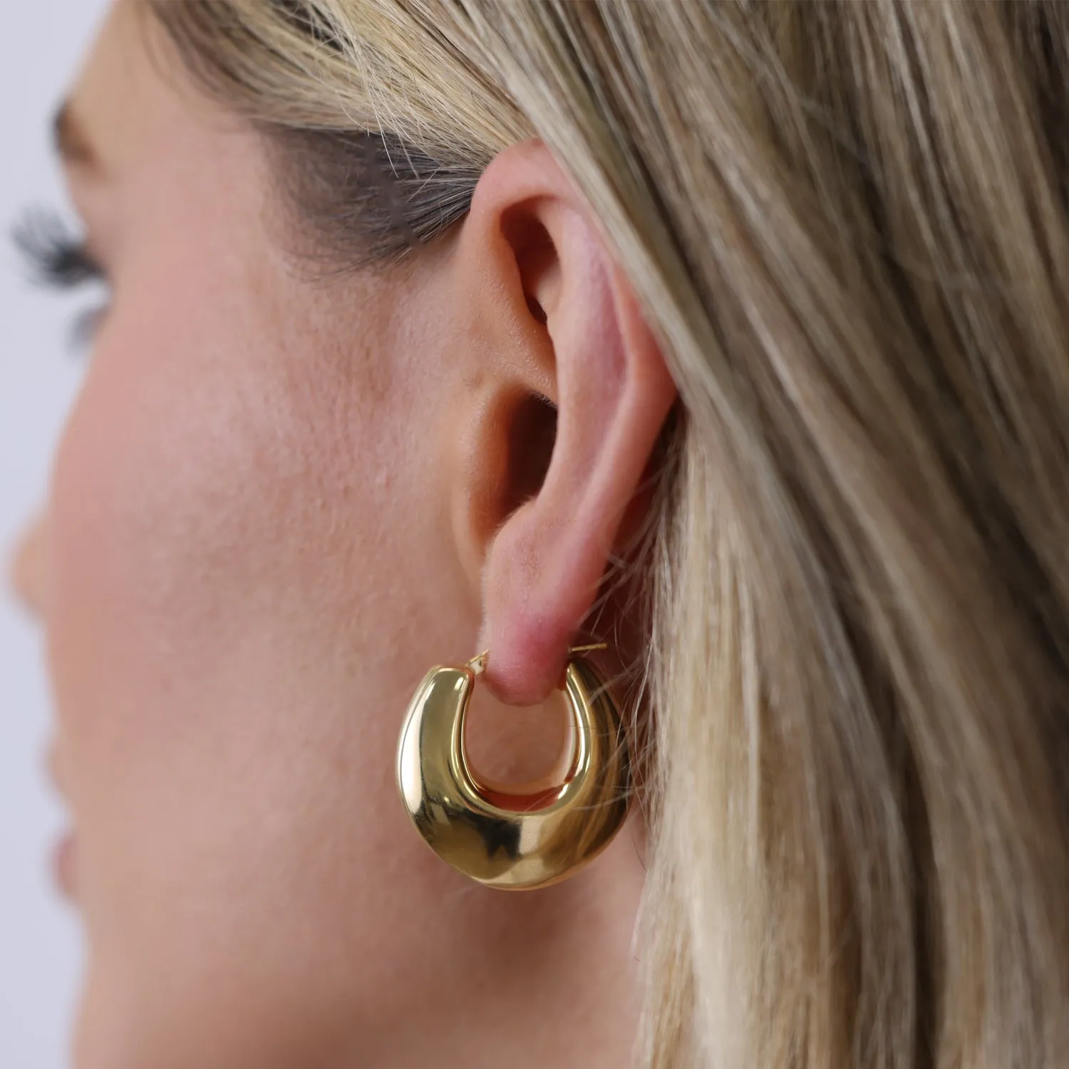 Chunky Deco Hoop Earrings sold by Baby Gold product image thumbnail 2