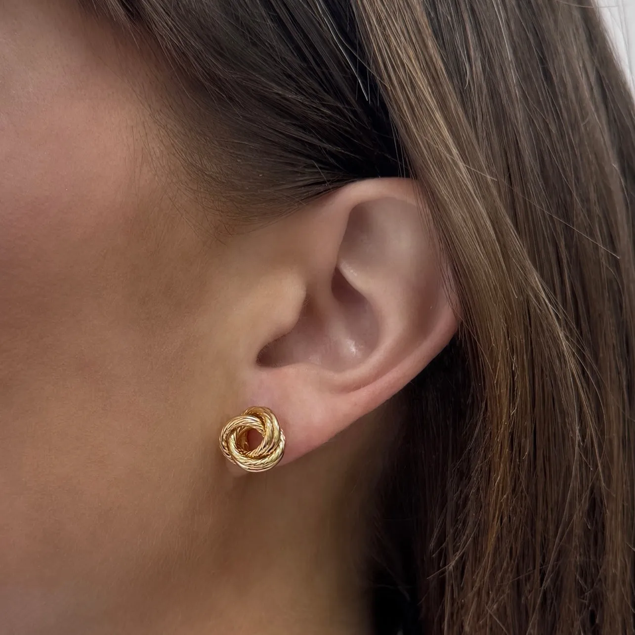 Rope Twist Love Knot Earrings sold by Baby Gold product image thumbnail 2