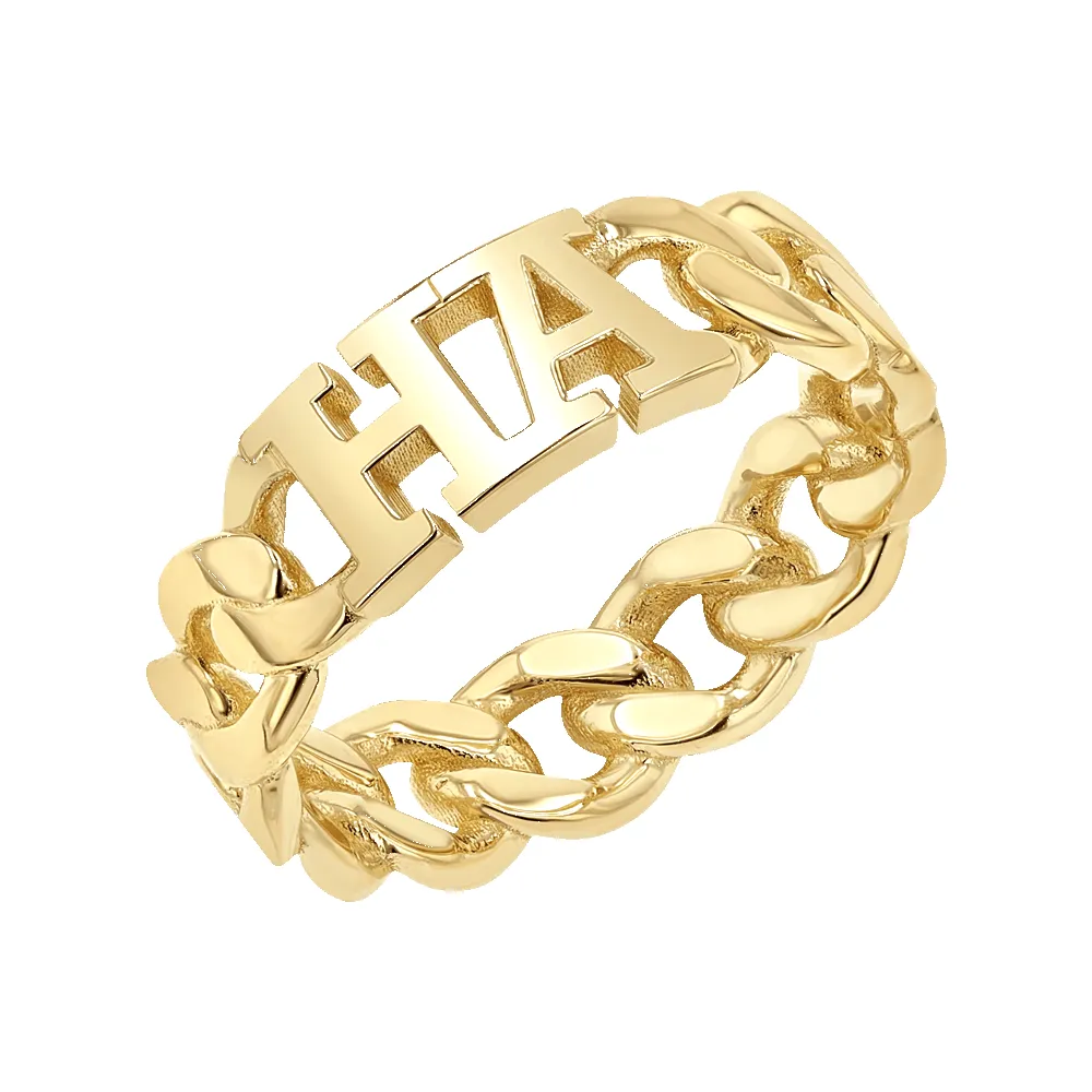 Cuban Link Custom Initial Ring sold by Baby Gold