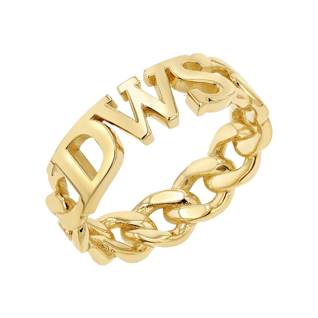 Cuban Link Custom Initial Ring sold by Baby Gold product image thumbnail 4
