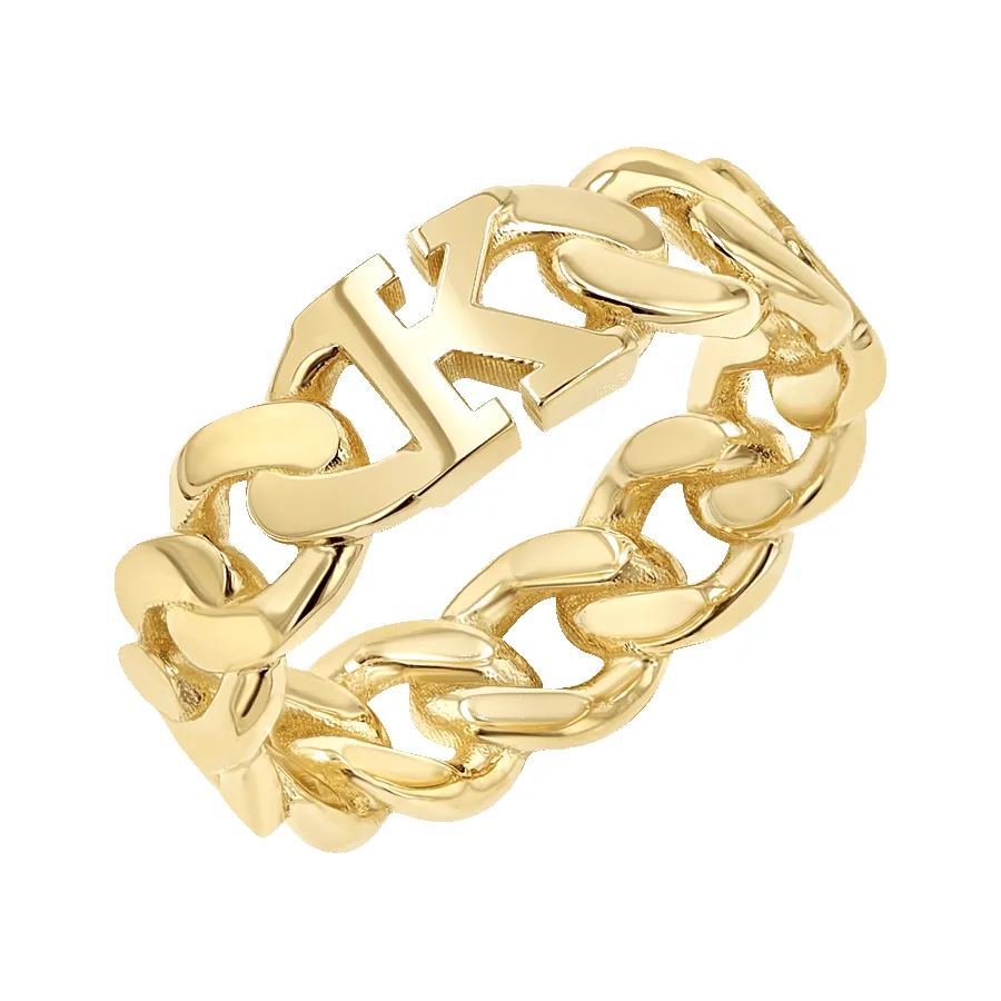 Cuban Link Custom Initial Ring sold by Baby Gold product image thumbnail 5