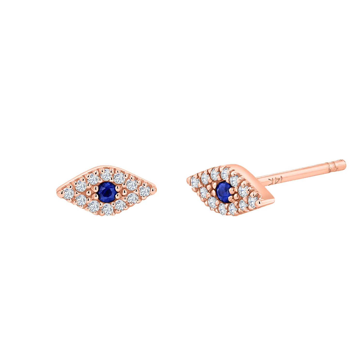 Pave Diamond Evil Eye Earrings sold by Baby Gold product image thumbnail 3