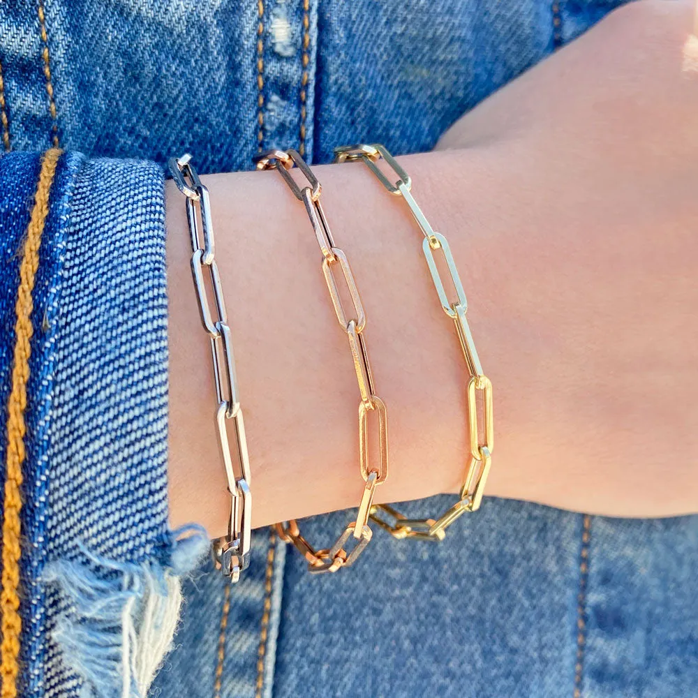 14K Paper Clip Chain Bracelet sold by Baby Gold product image thumbnail 4