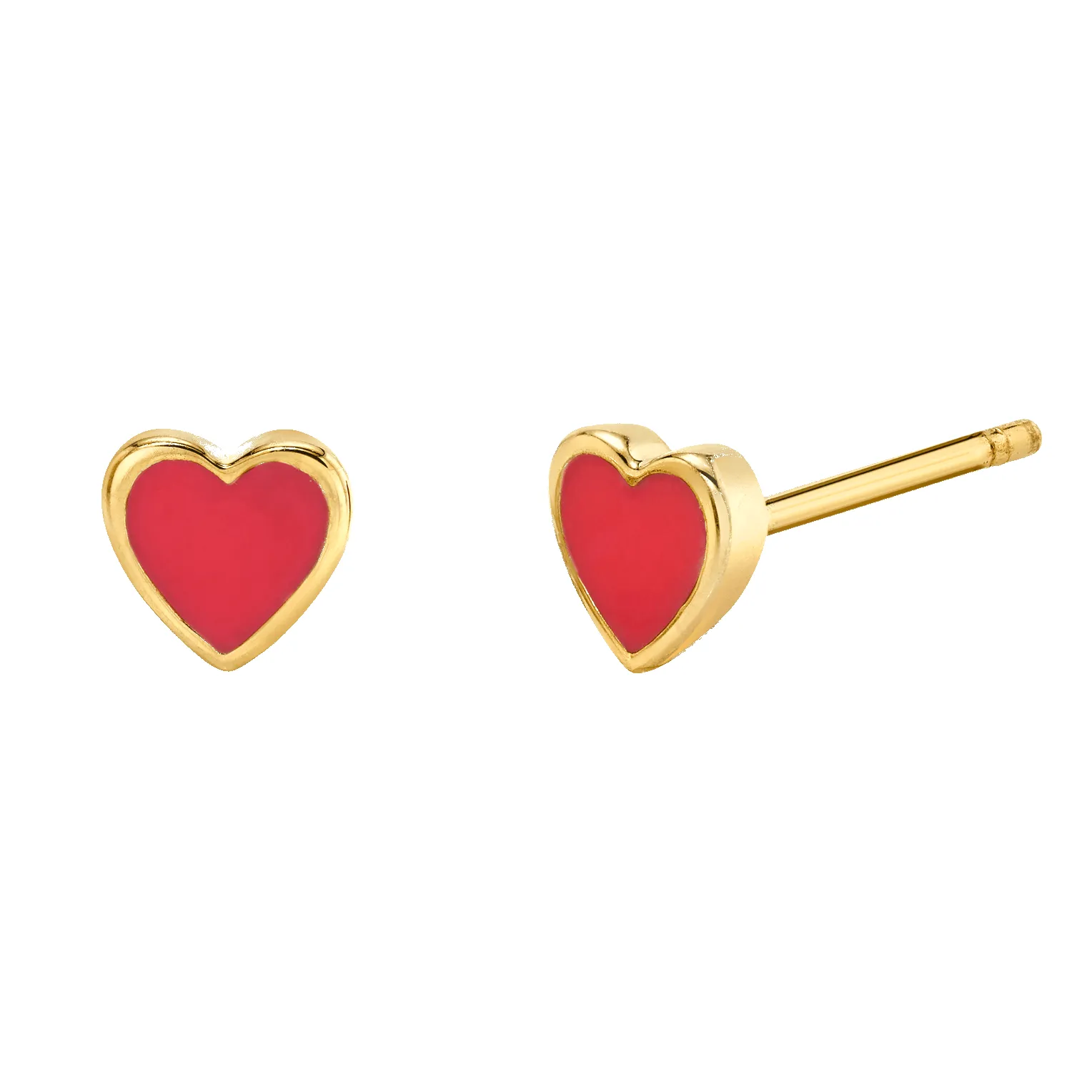 Enamel Heart Shape Studs sold by Baby Gold