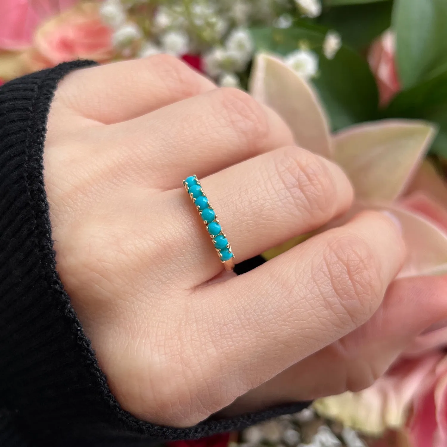 Genuine Turquoise Half Eternity Band sold by Baby Gold product image thumbnail 5