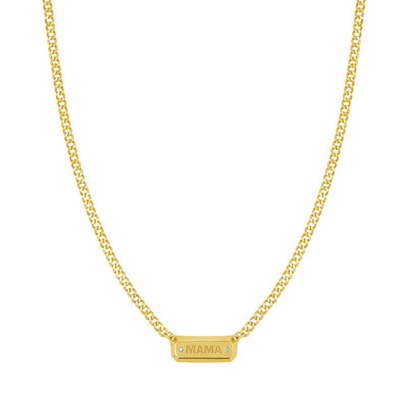 Diamond Beveled ID Cuban Chain Necklace sold by Baby Gold