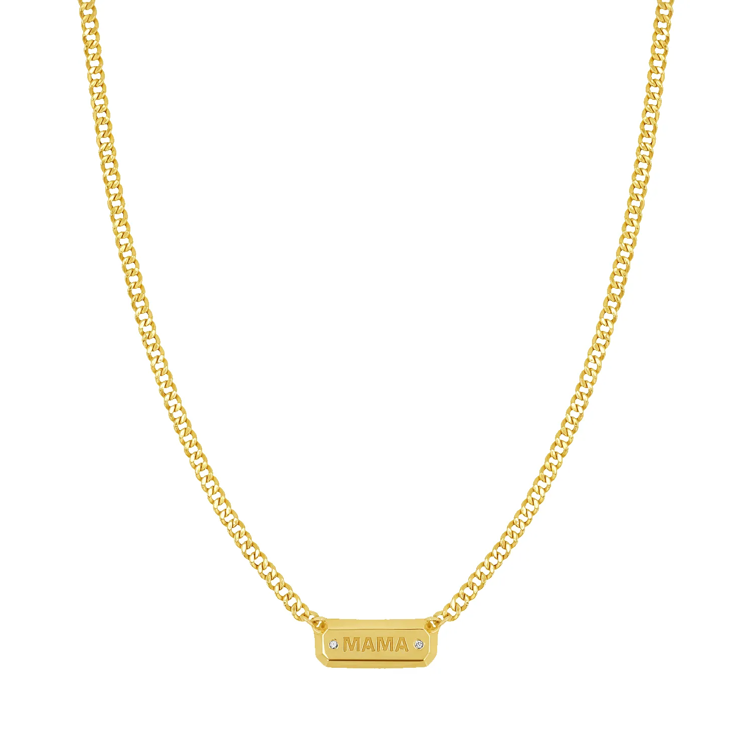 Diamond Beveled ID Cuban Chain Necklace sold by Baby Gold