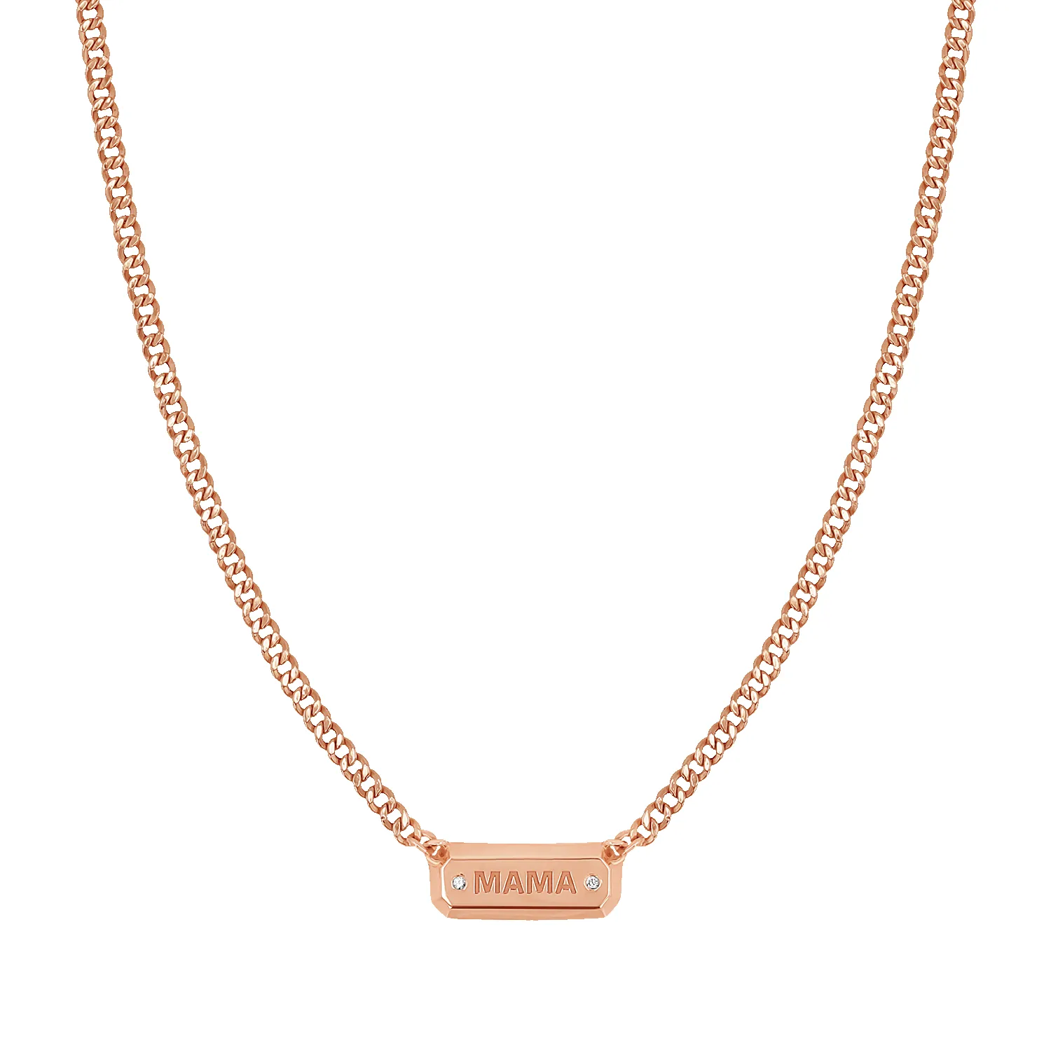 Diamond Beveled ID Cuban Chain Necklace sold by Baby Gold product image thumbnail 3