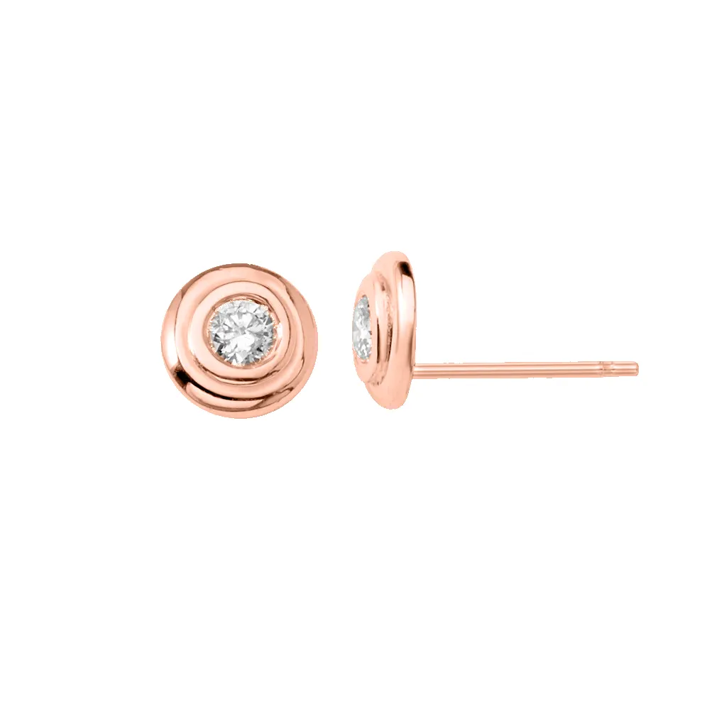 Step Bezel Solitaire Earrings sold by Baby Gold product image thumbnail 3