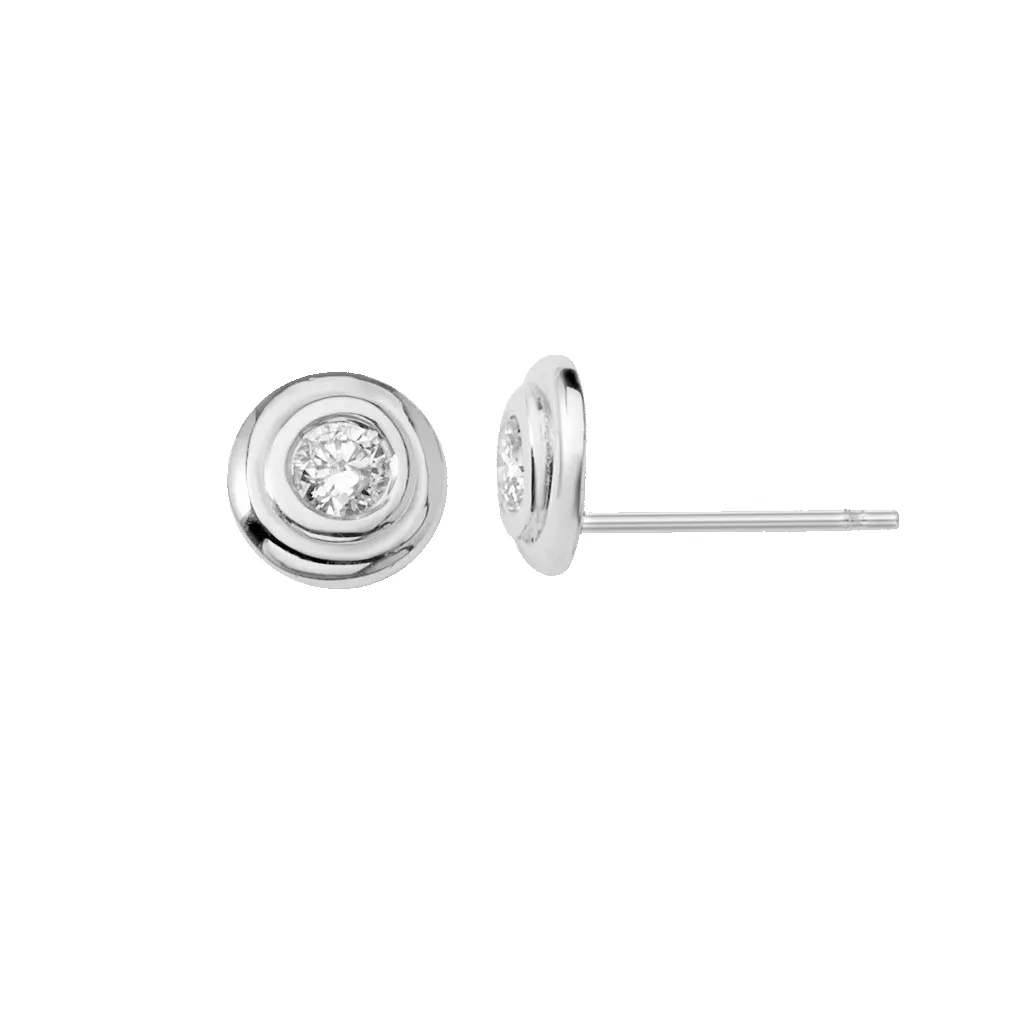 Step Bezel Solitaire Earrings sold by Baby Gold product image thumbnail 2