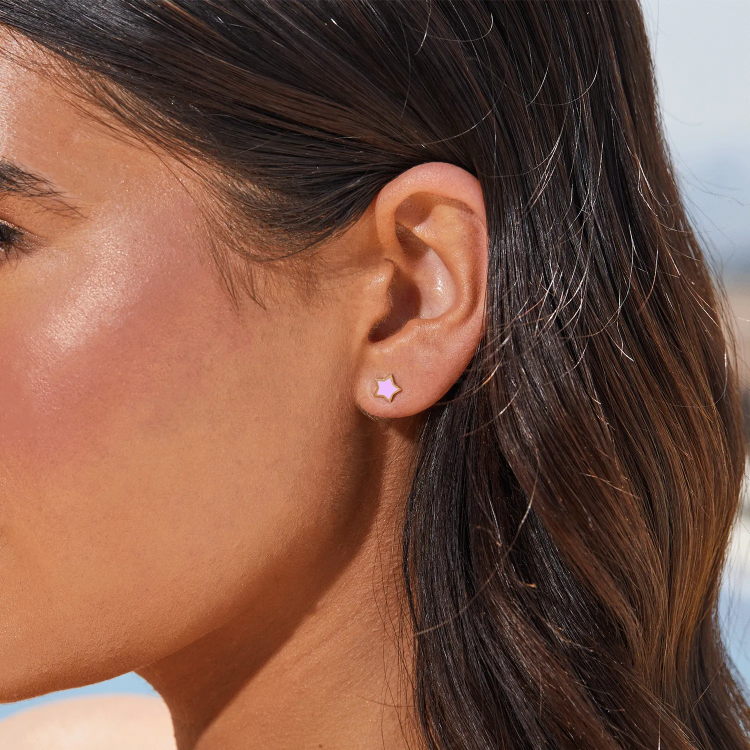 Twinkle Star Enamel Stud Earrings sold by Baby Gold product image thumbnail 4