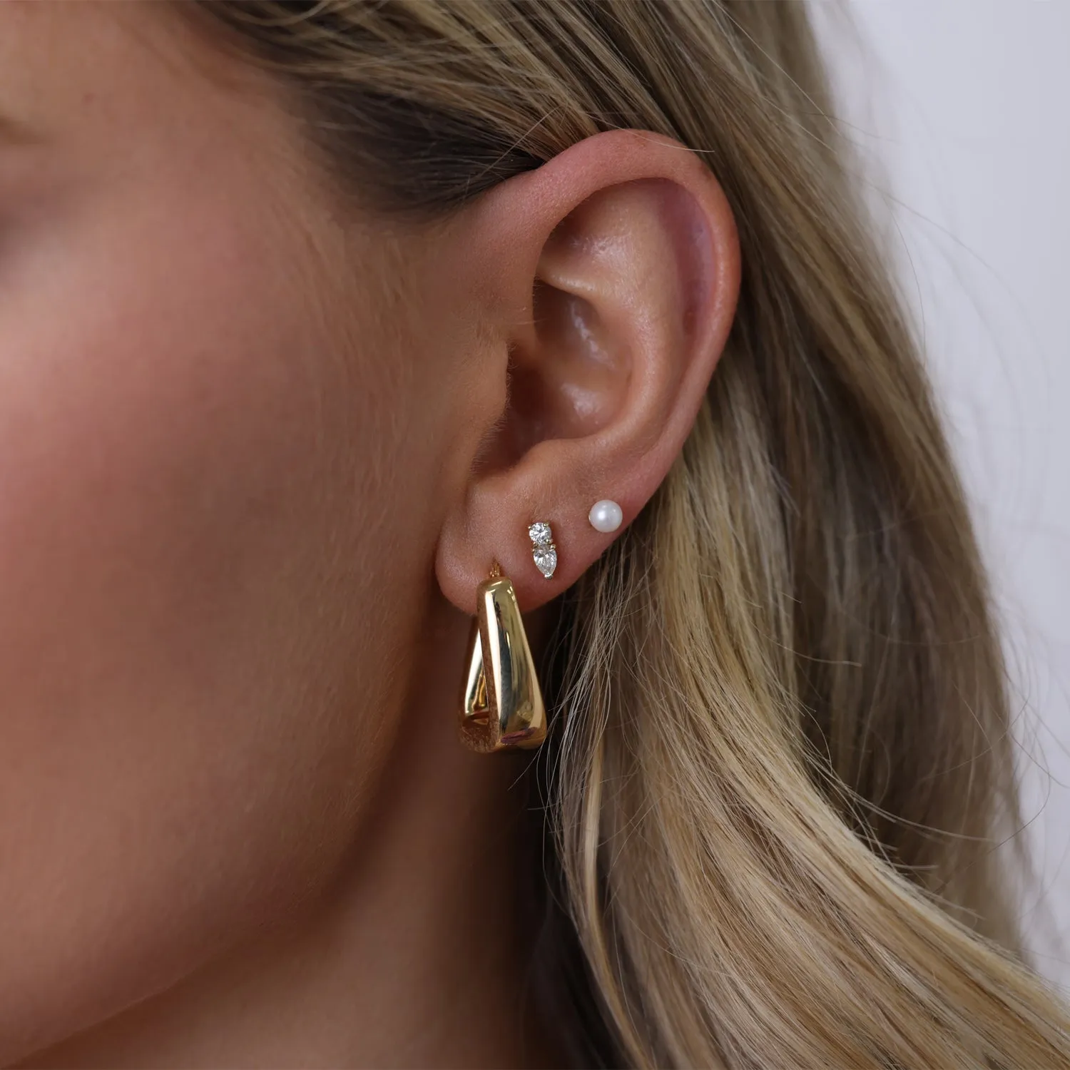 Rectangular Puff Link Hoops sold by Baby Gold product image thumbnail 2