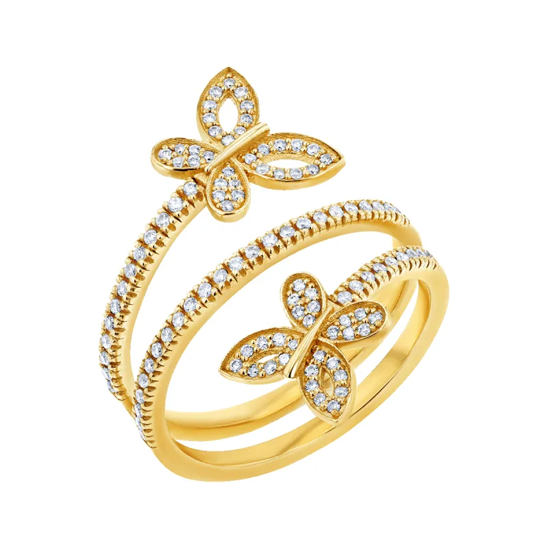 Diamond Double Wrap Butterfly Ring sold by Baby Gold