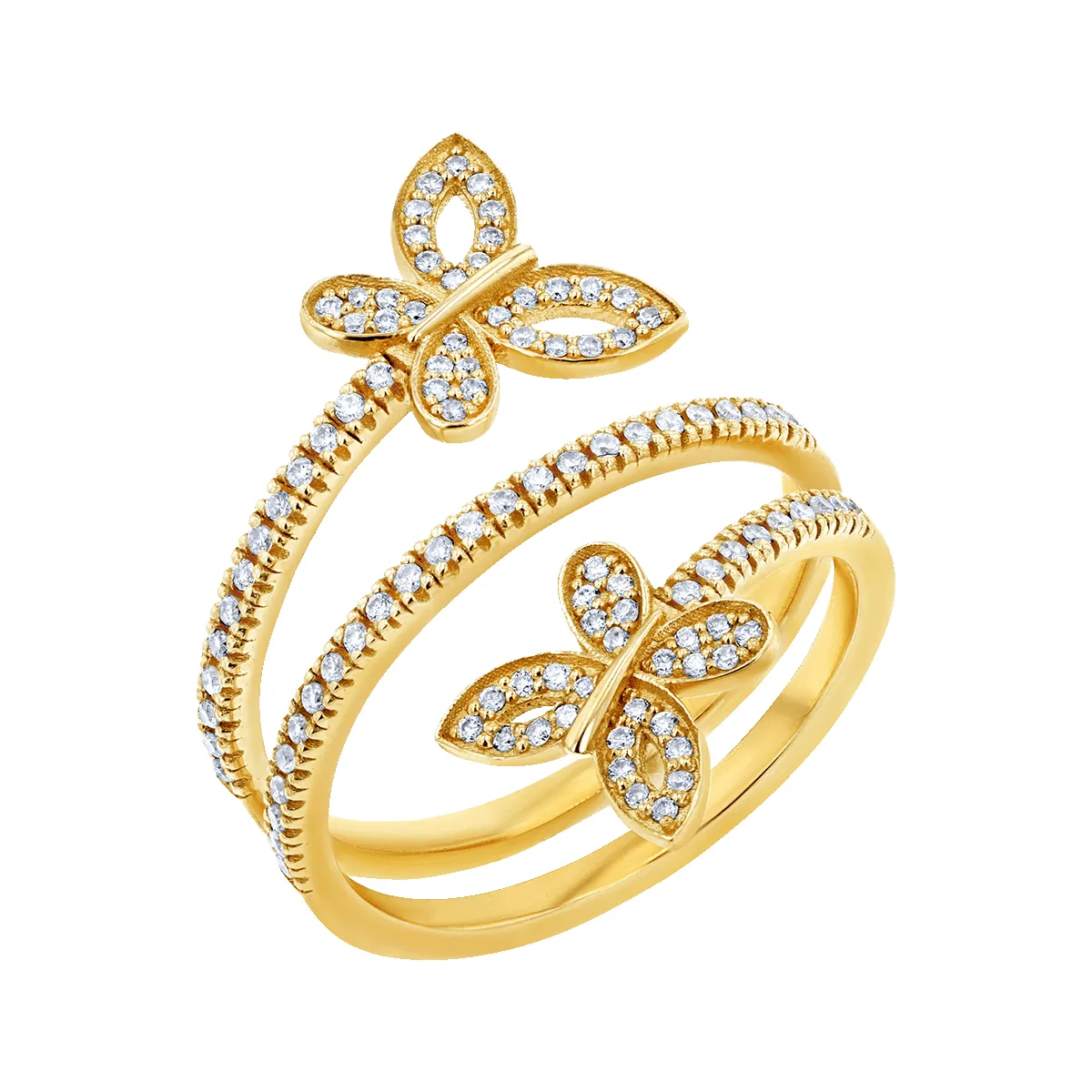 Diamond Double Wrap Butterfly Ring sold by Baby Gold